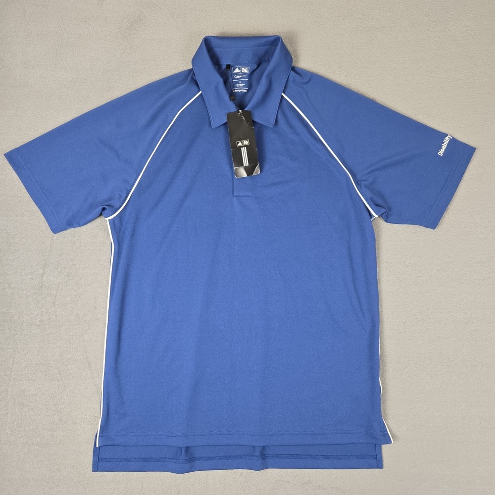 Adidas Polo Mens Small Climalite Performance Lightweight Golf Shirt Blue NWT